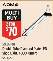 Canadian Tire Noma double tube diamond plate led shop light offer