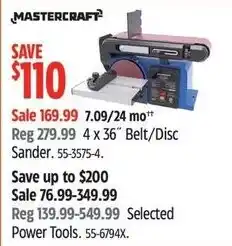 Canadian Tire Mastercraft 4 x 36" Belt/Disc Sander offer