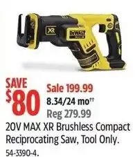 Canadian Tire DeWalt 20V MAX XR Brushless Compact Reciprocating Saw, Tool Only offer