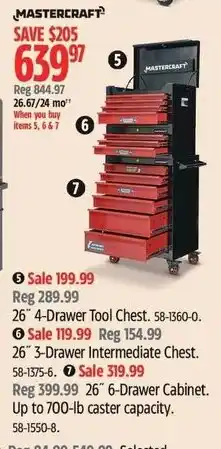 Canadian Tire Mastercraft 26" 6-Drawer Tool Chest offer