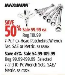 Canadian Tire Maximum 7-Pc Flex-Head Ratcheting Wrench Set offer