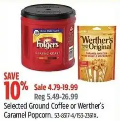 Canadian Tire Selected Ground Coffee or Werther's Caramel Popcorn offer