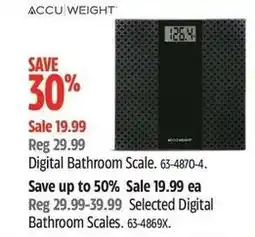 Canadian Tire Accu Weight Digital Bathroom Scale offer