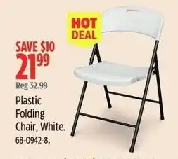 Canadian Tire Plastic Folding Chair, White offer