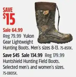 Canadian Tire Yukon Gear Lightweight Hunting Boots offer