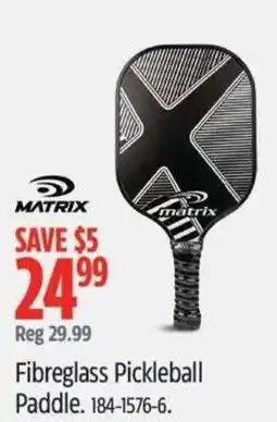 Canadian Tire Matrix Fibreglass Pickleball Paddle offer