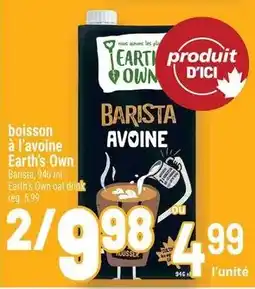Metro Earth's Own barista avoine offer