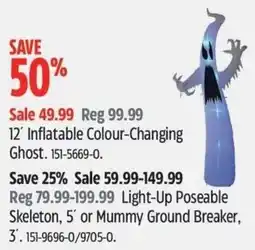Canadian Tire Inflatable Colour-Changing Ghost offer