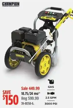 Canadian Tire Champion pressure washer offer