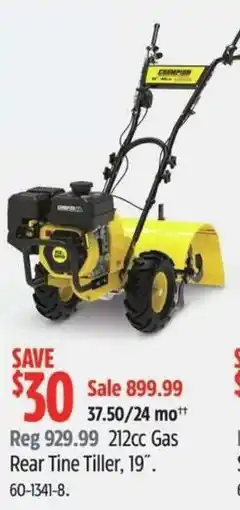 Canadian Tire Champion rear tine tiller 19" offer