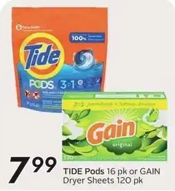Sobeys Tide Pods or Gain Dryer Sheets offer