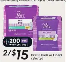 Sobeys Poise Pads or Liners offer