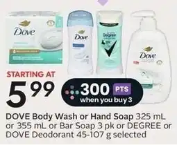 Sobeys Dove Body Wash or Hand Soap or Deodorant offer