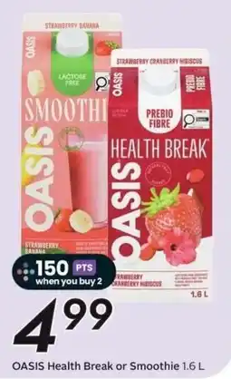 Sobeys Oasis health break or smoothie offer