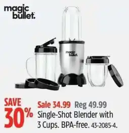 Canadian Tire Magic Bullet Single-Shot Blender with 3 Cups offer