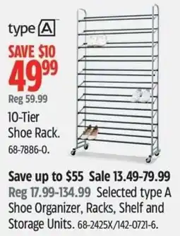 Canadian Tire type A 10-Tier Shoe Rack offer