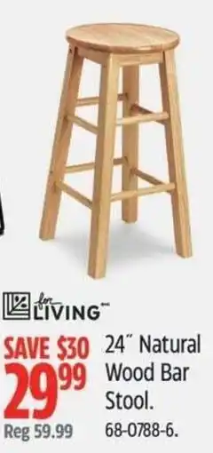 Canadian Tire for living 24" Natural Wood Bar Stool offer