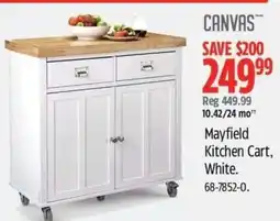 Canadian Tire Mayfield Kitchen Cart, White offer