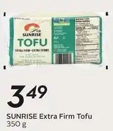 Sobeys Sunrise extra firm tofu offer