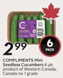 Sobeys Compliments Mini Seedless Cucumbers offer