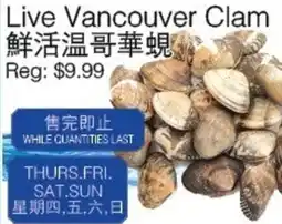 Kings Fair Supermarket Live Vancouver Clam offer