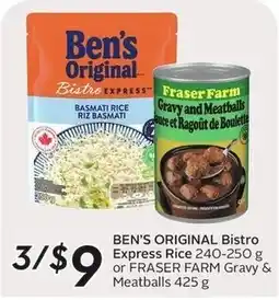 Sobeys Ben's Original Bistro Express Rice or Fraser Farm Gravy & Meatballs offer