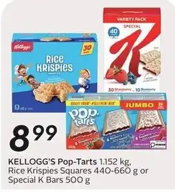 Sobeys Kellogg's Pop-Tarts Rice Krispies Squares Special K Bars offer