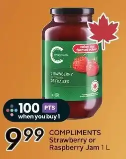 Sobeys Compliments Strawberry or Raspberry Jam offer