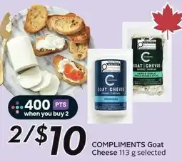 Sobeys Compliments Goat Cheese offer