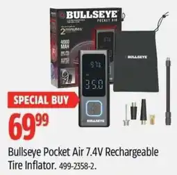 Canadian Tire Bullseye Pocket Air 7.4V Rechargeable Tire Inflator offer