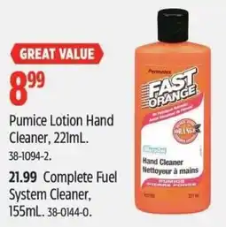 Canadian Tire Permatex Fast Orange Hand Cleaner offer
