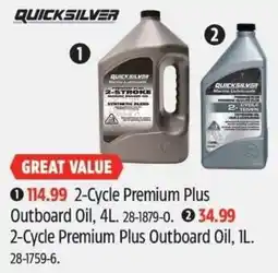 Canadian Tire Quicksilver 2-Cycle Premium Plus Outboard Oil offer