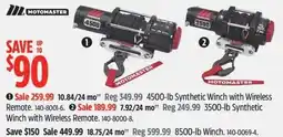 Canadian Tire Motomaster 4500-lb Synthetic Winch with Wireless Remote offer