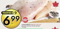 Sobeys Compliments Fresh Air-Chilled Boneless Skinless Chicken Breasts offer