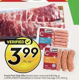 Sobeys Fresh Pork Side Ribs breast bone removed offer