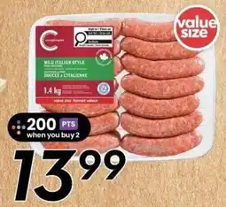 Sobeys Compliments wild italian style sausages offer