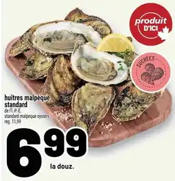 Metro standard malpeque oysters offer
