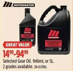 Canadian Tire Motomaster selected gear oil offer