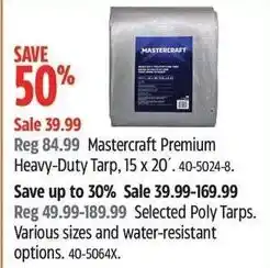 Canadian Tire Mastercraft Premium Heavy-Duty Tarp offer