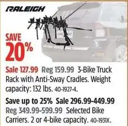 Canadian Tire Raleigh 3-Bike Truck Rack with Anti-Sway Cradles offer