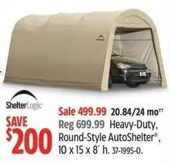 Canadian Tire ShelterLogic Heavy-Duty, Round-Style AutoShelter offer