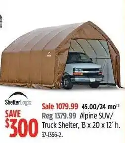 Canadian Tire Shelterlogic Alpine SUV/Truck Shelter offer