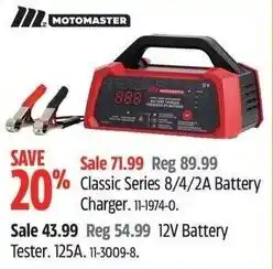 Canadian Tire Motomaster classic series 8/4/2a battery charger offer