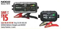 Canadian Tire Noco genius chargers and boost jump starters offer