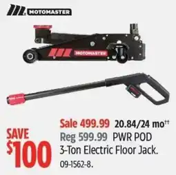 Canadian Tire Motomaster pwr pod 3-ton electric floor jack offer