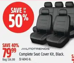 Canadian Tire Autotrends Complete Seat Cover Kit, Black offer