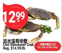 SunFood Supermarket Live Vancouver Crab offer