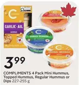 Sobeys Compliments mini hummus offer