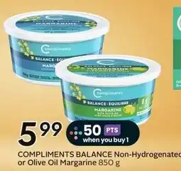 Sobeys Compliments Balance Non-Hydrogenated or Olive Oil Margarine offer