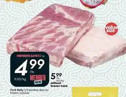 Sobeys Pork Belly 1/3 portion skin-on offer